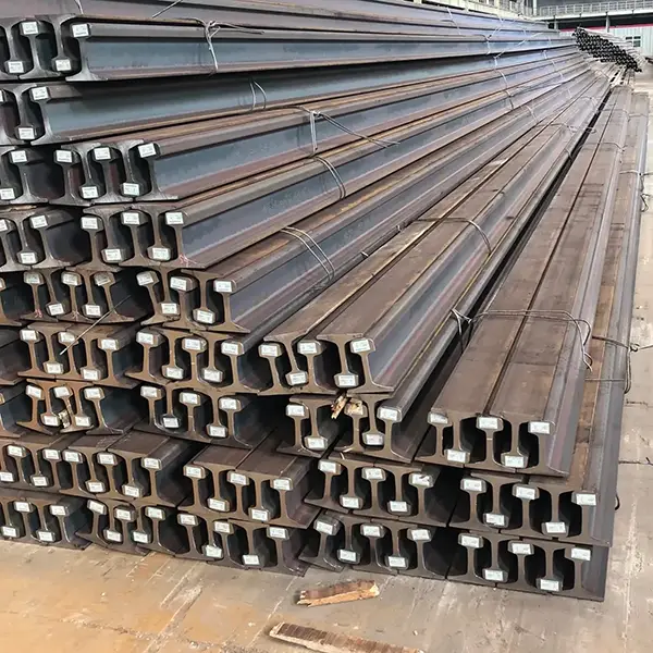 heavy-duty railway track stock in warehouse