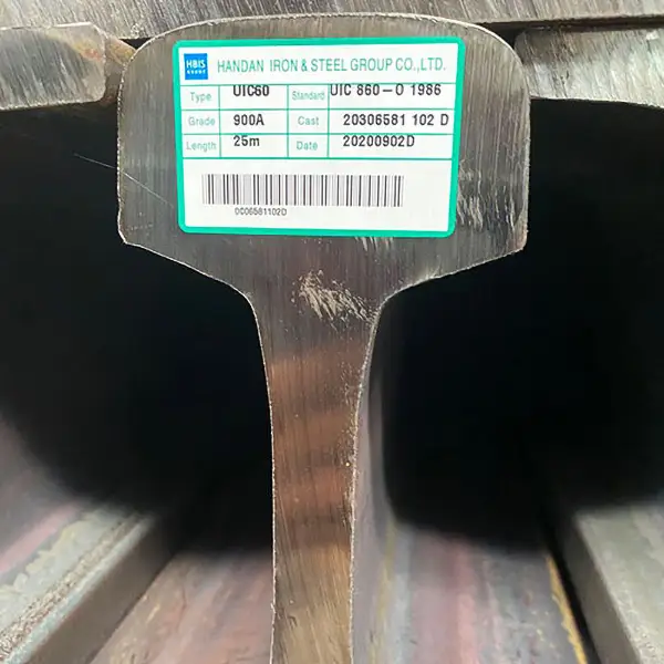UIC60 rail cross section detail