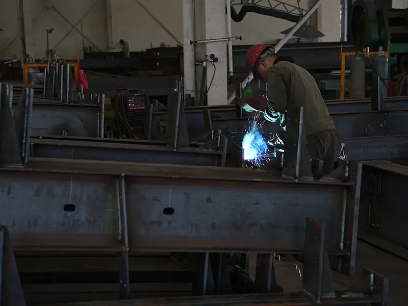 Skilled welding during steel processing operation