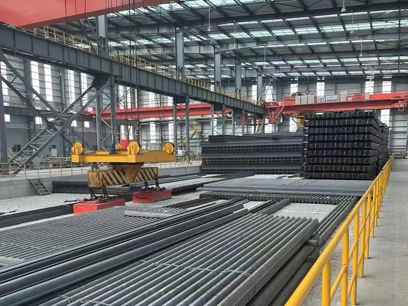 Steel stock warehouse view