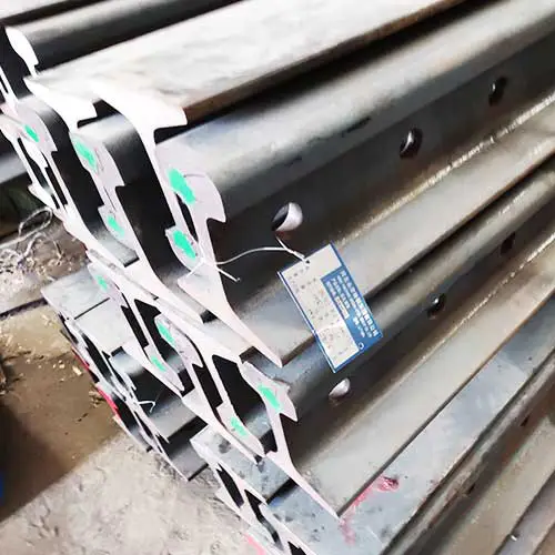 Stacked steel tracks outdoors
